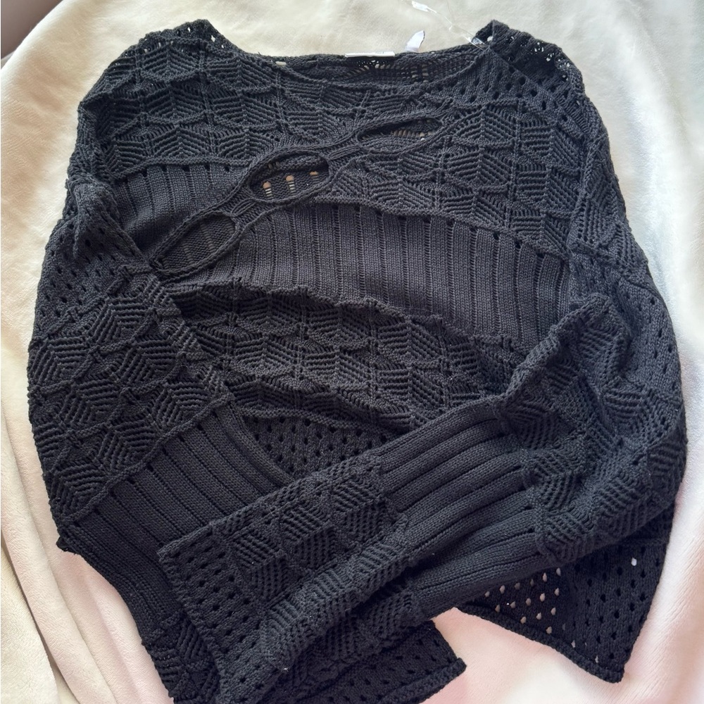 Willow Textured Black Women's Sweater